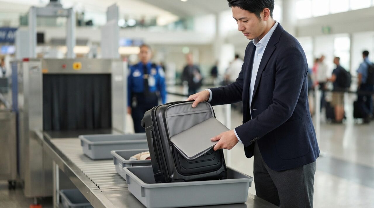 サムソナイトをレンタルするなら機内持ち込みサイズが最適な理由 - ラップトップ専用収納スペース