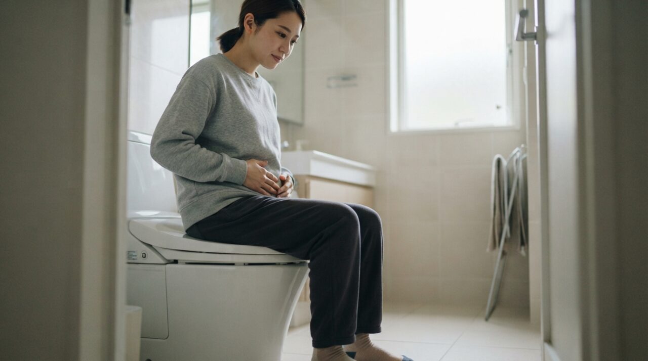 スリムエネマの使い方：初心者が自宅で安全に腸内洗浄する手順 - STEP 6：体内での保持と排便