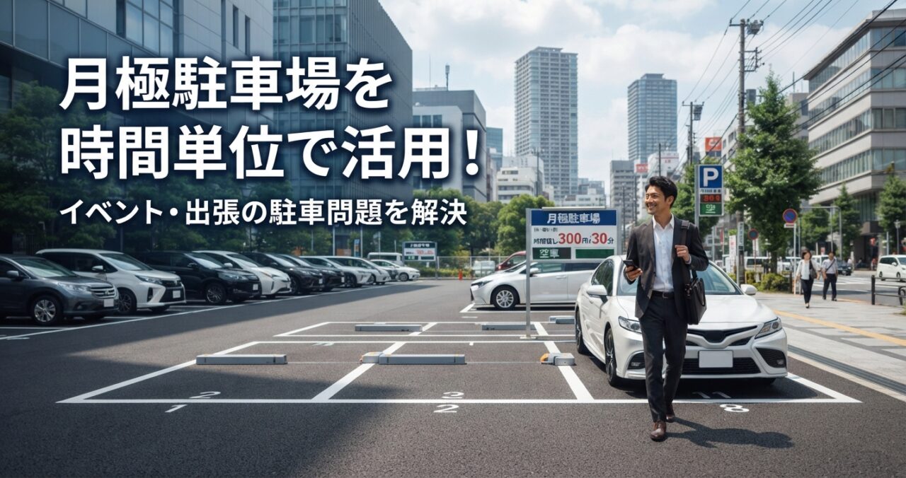 月極駐車場を時間単位で活用！イベント・出張の駐車問題を解決