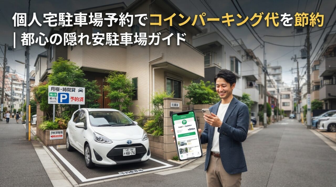 個人宅駐車場予約でコインパーキング代を節約|都心の隠れ安駐車場ガイド