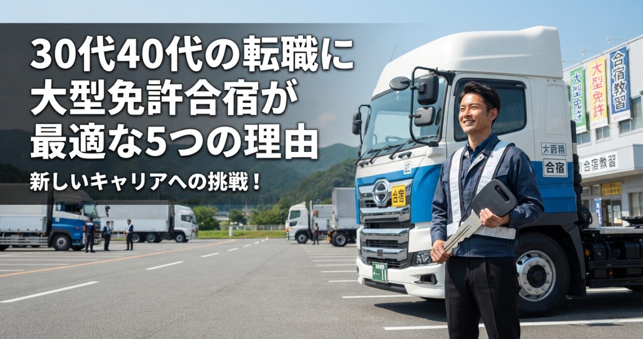 30代40代の転職に大型免許合宿が最適な5つの理由