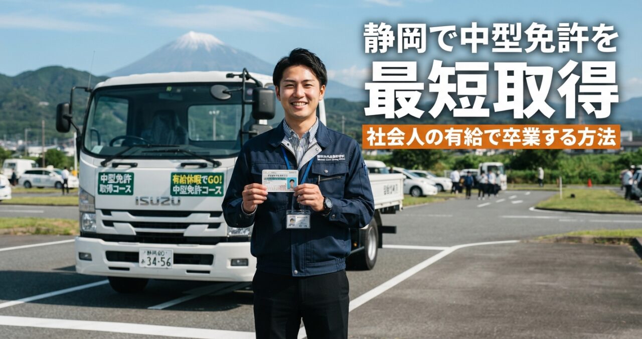 静岡で中型免許を最短取得：社会人の有給で卒業する方法
