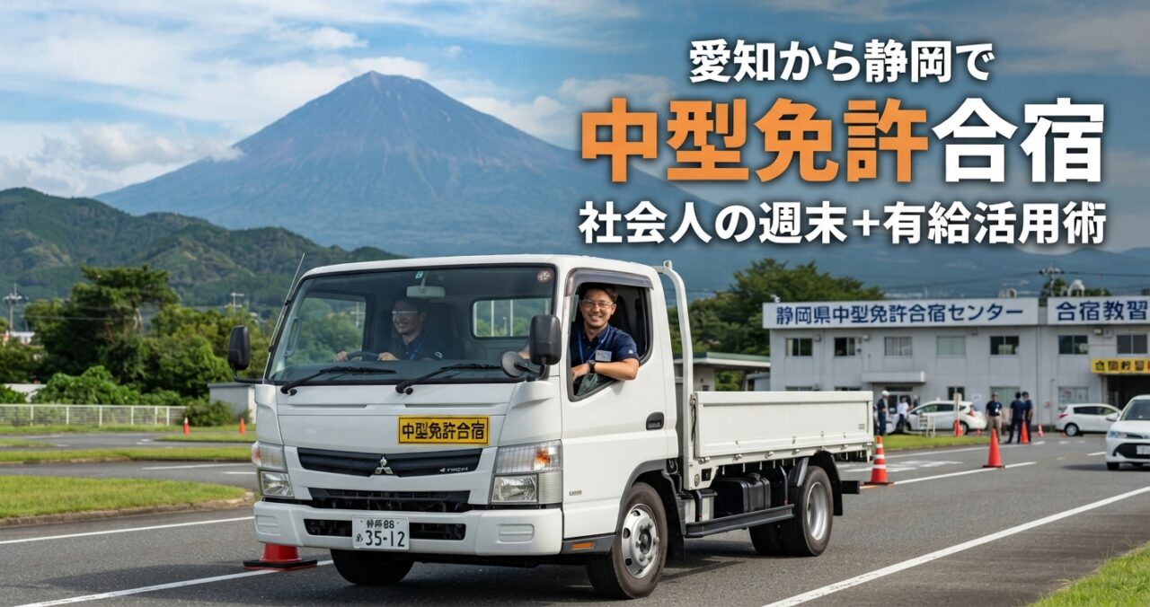 愛知から静岡で中型免許合宿｜社会人の週末+有給活用術