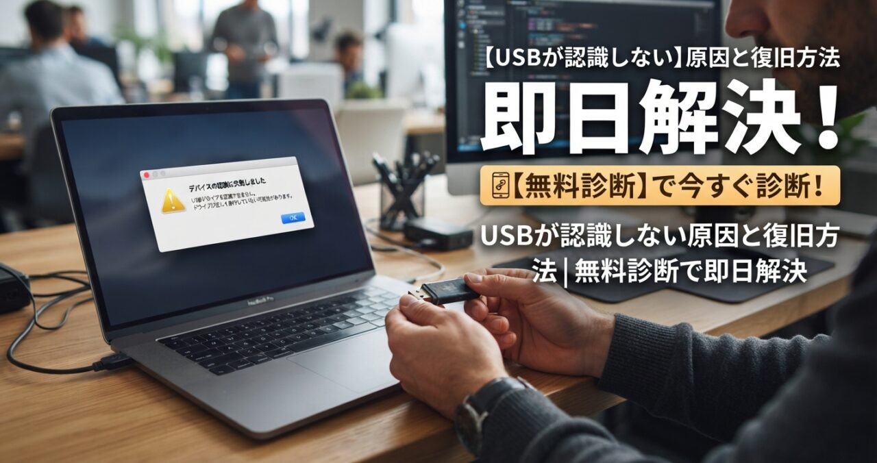 USBが認識しない原因と復旧方法｜無料診断で即日解決