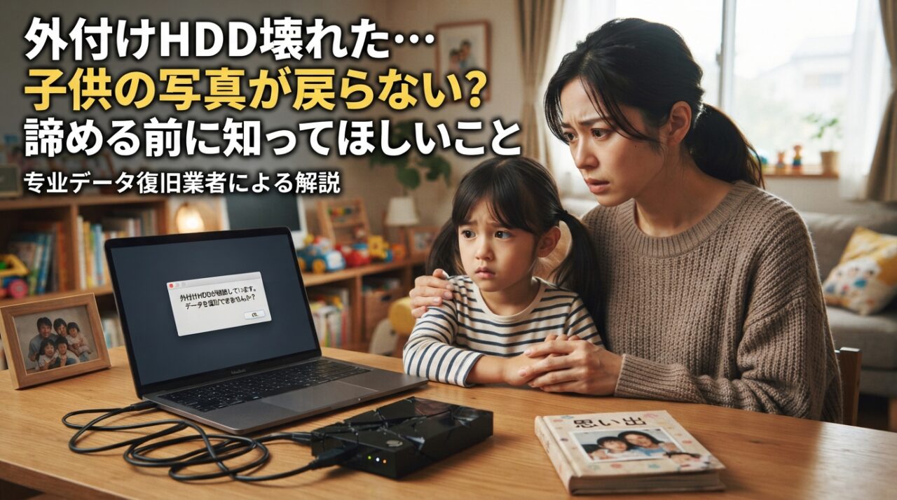 外付けHDD壊れた…子供の写真が戻らない？諦める前に知ってほしいこと