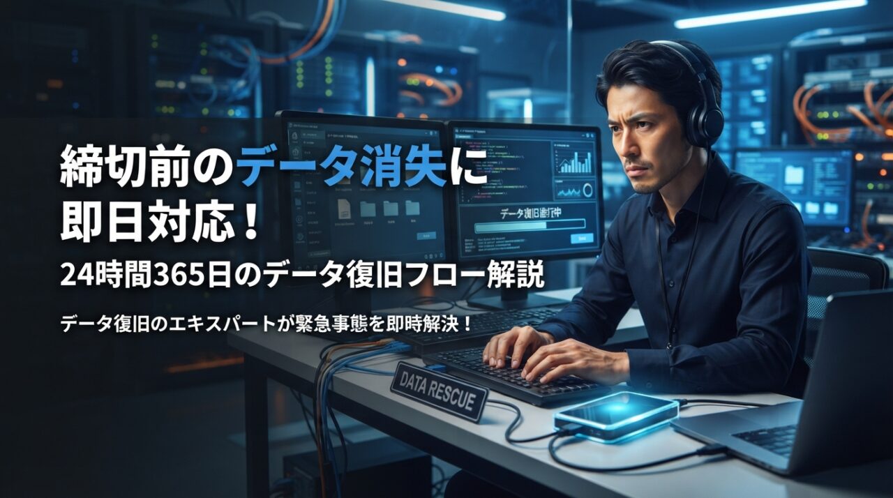 締切前のデータ消失に即日対応！24時間365日のデータ復旧フロー解説