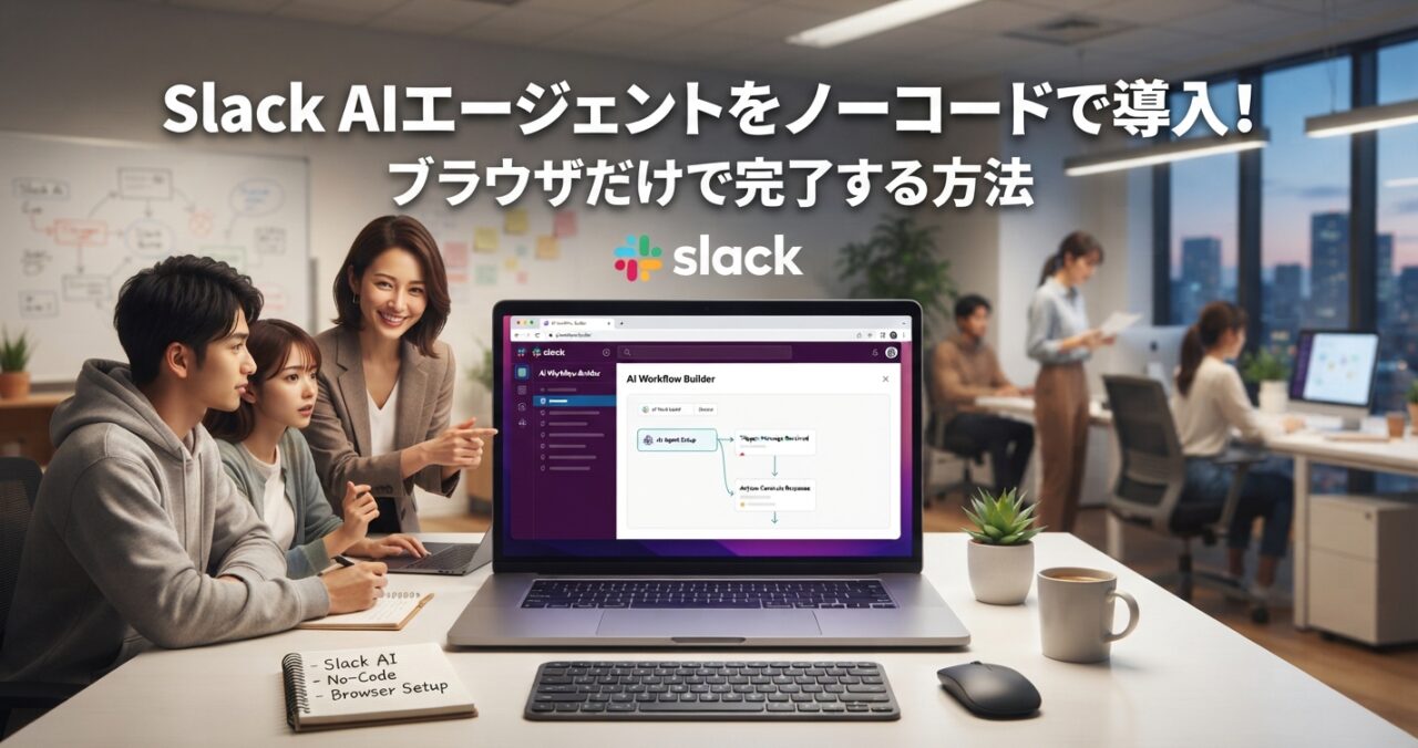 Slack AIエージェントをノーコードで導入！ブラウザだけで完了する方法