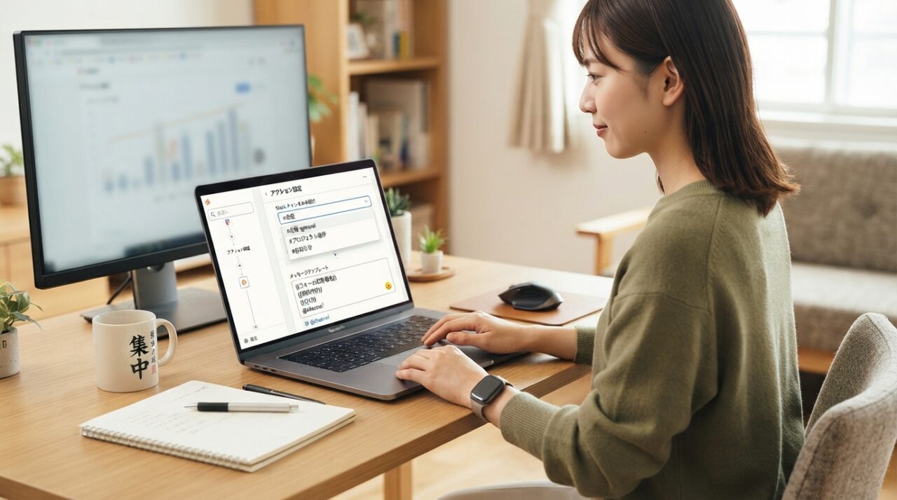 Slack AIエージェントをノーコードで導入!ブラウザだけで完了する方法 - ステップ4:チャンネルとメッセージ形式を設定