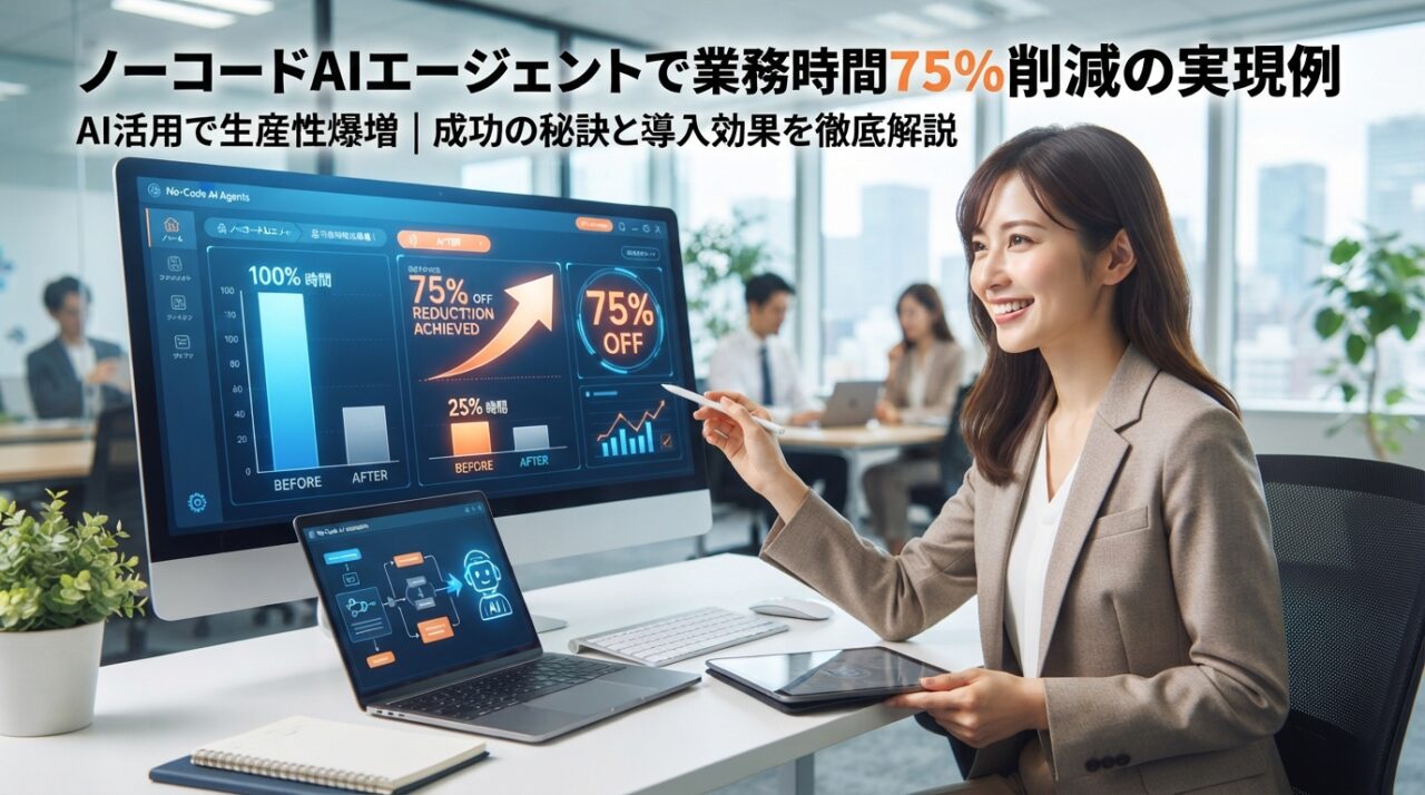 ノーコードAIエージェントで業務時間75%削減の実現例