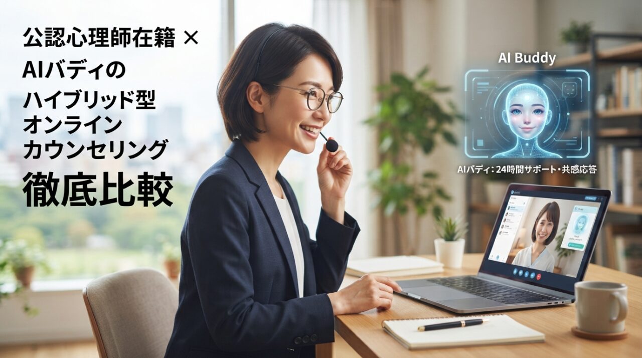 公認心理師在籍×AIバディのハイブリッド型オンラインカウンセリング徹底比較