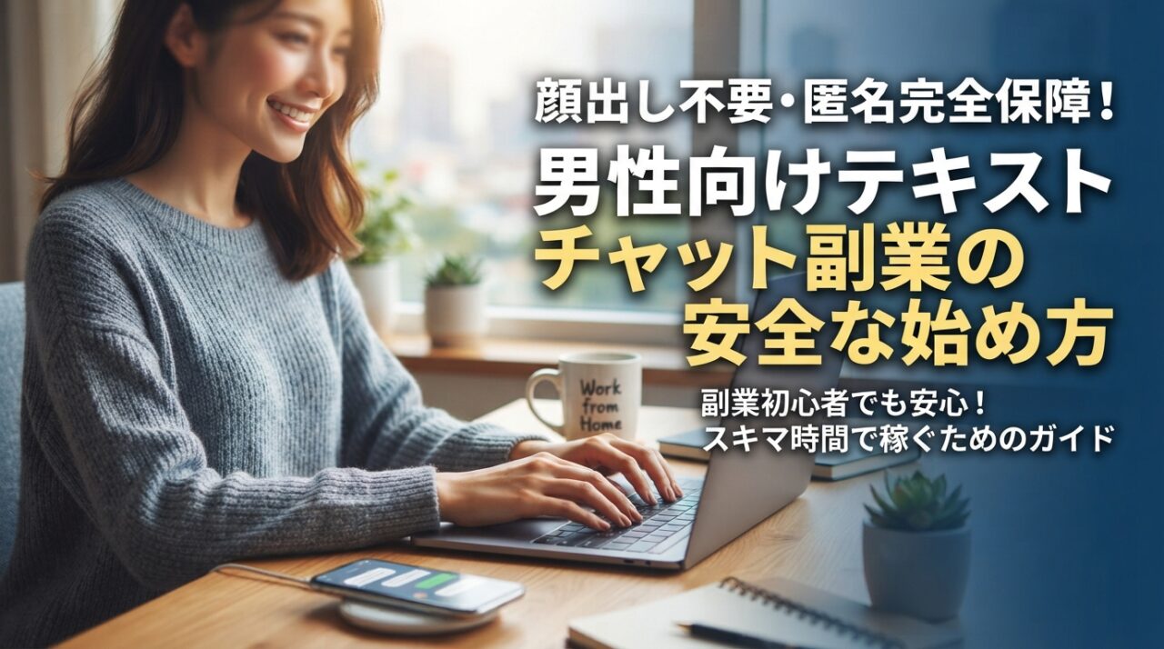 顔出し不要・匿名完全保障！男性向けテキストチャット副業の安全な始め方