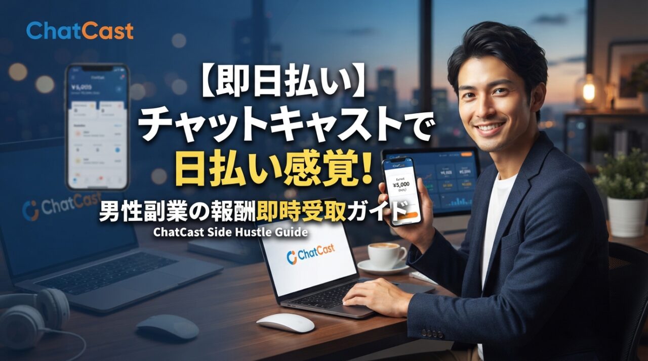 【即日払い】チャットキャストで日払い感覚！男性副業の報酬即時受取ガイド