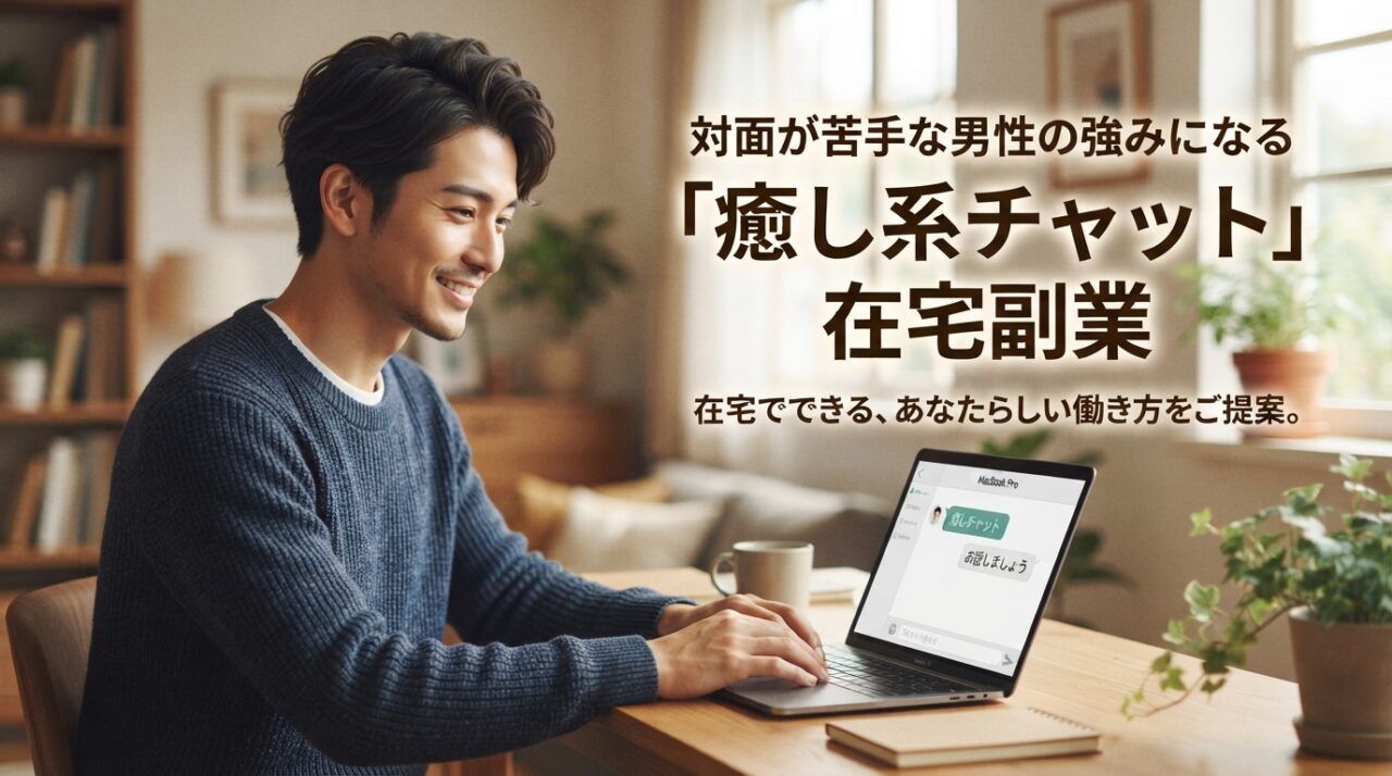 対面が苦手な男性の強みになる「癒し系チャット」在宅副業