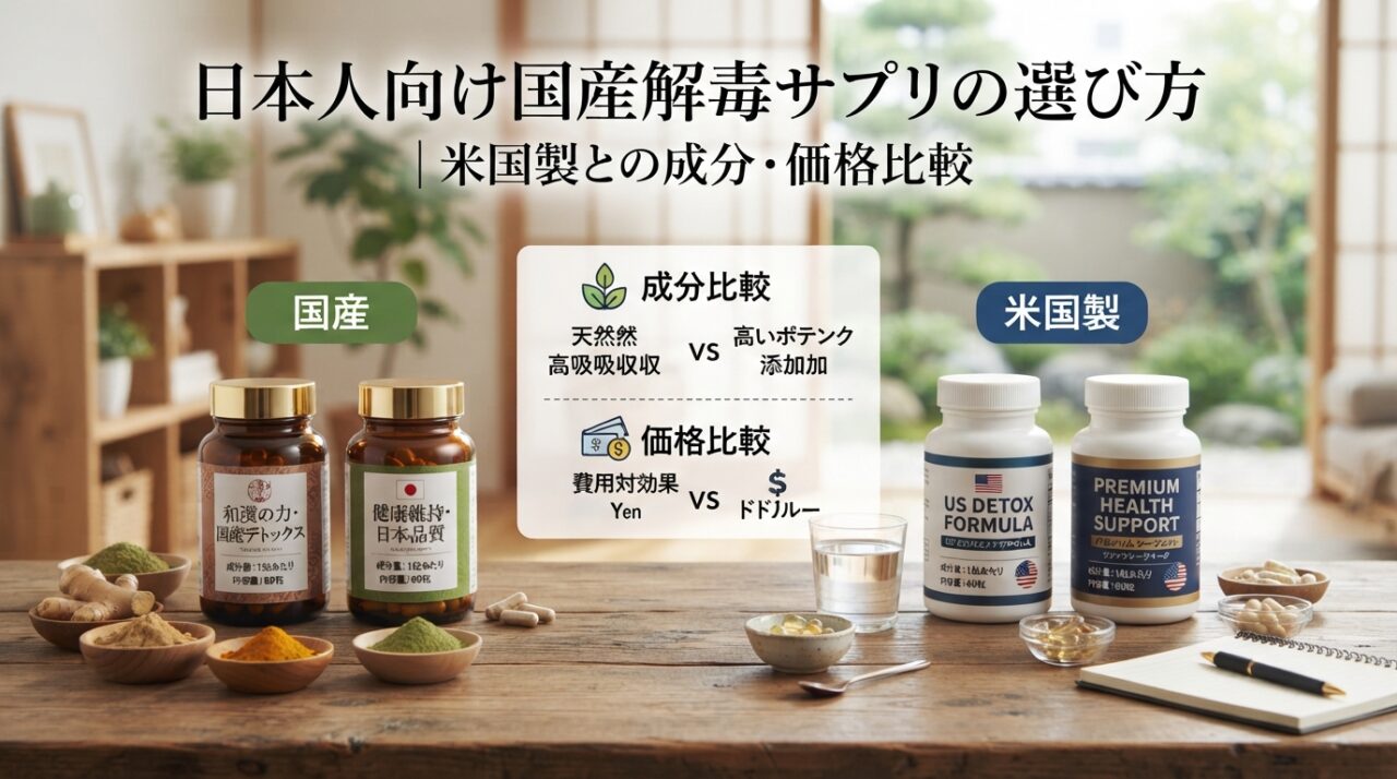 日本人向け国産解毒サプリの選び方｜米国製との成分・価格比較