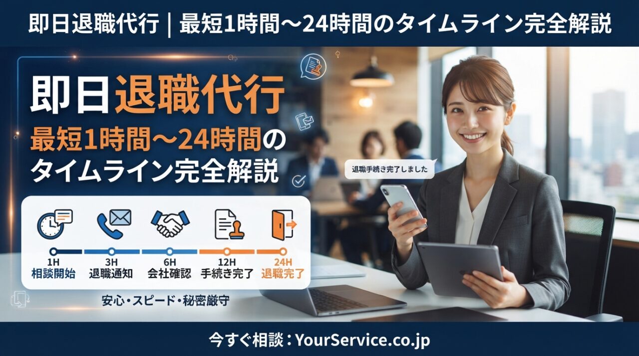 即日退職代行｜最短1時間〜24時間のタイムライン完全解説