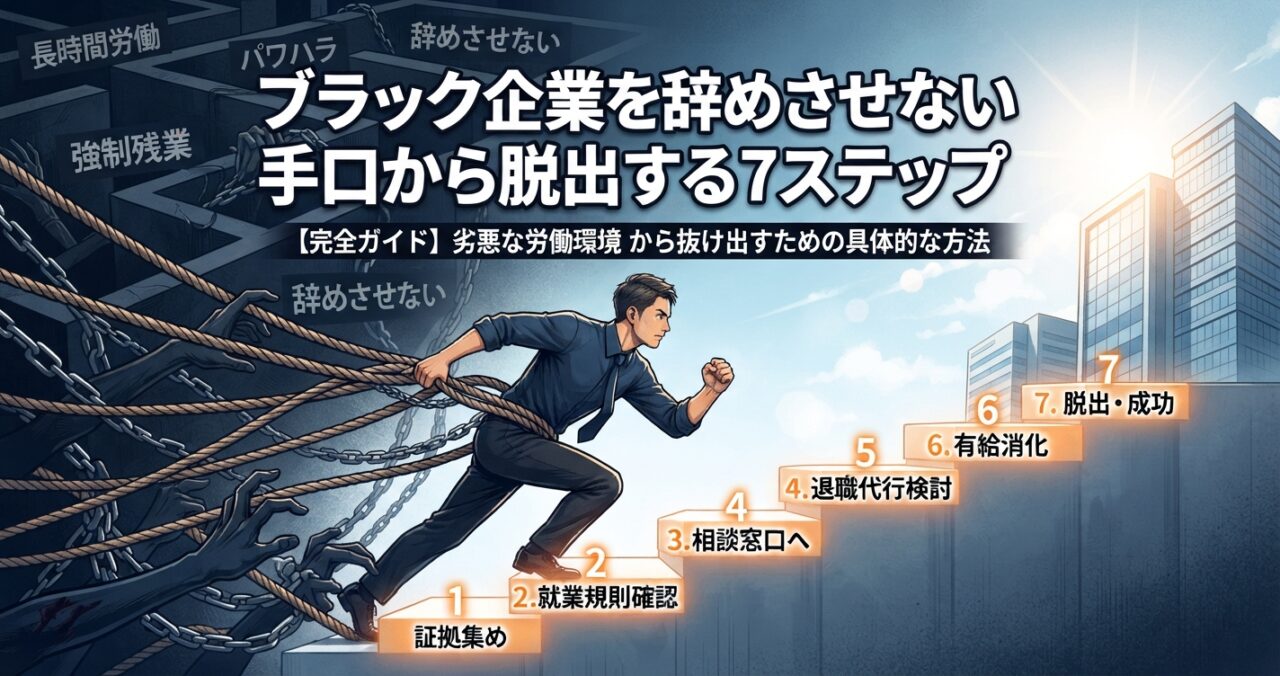 ブラック企業を辞めさせない手口から脱出する7ステップ