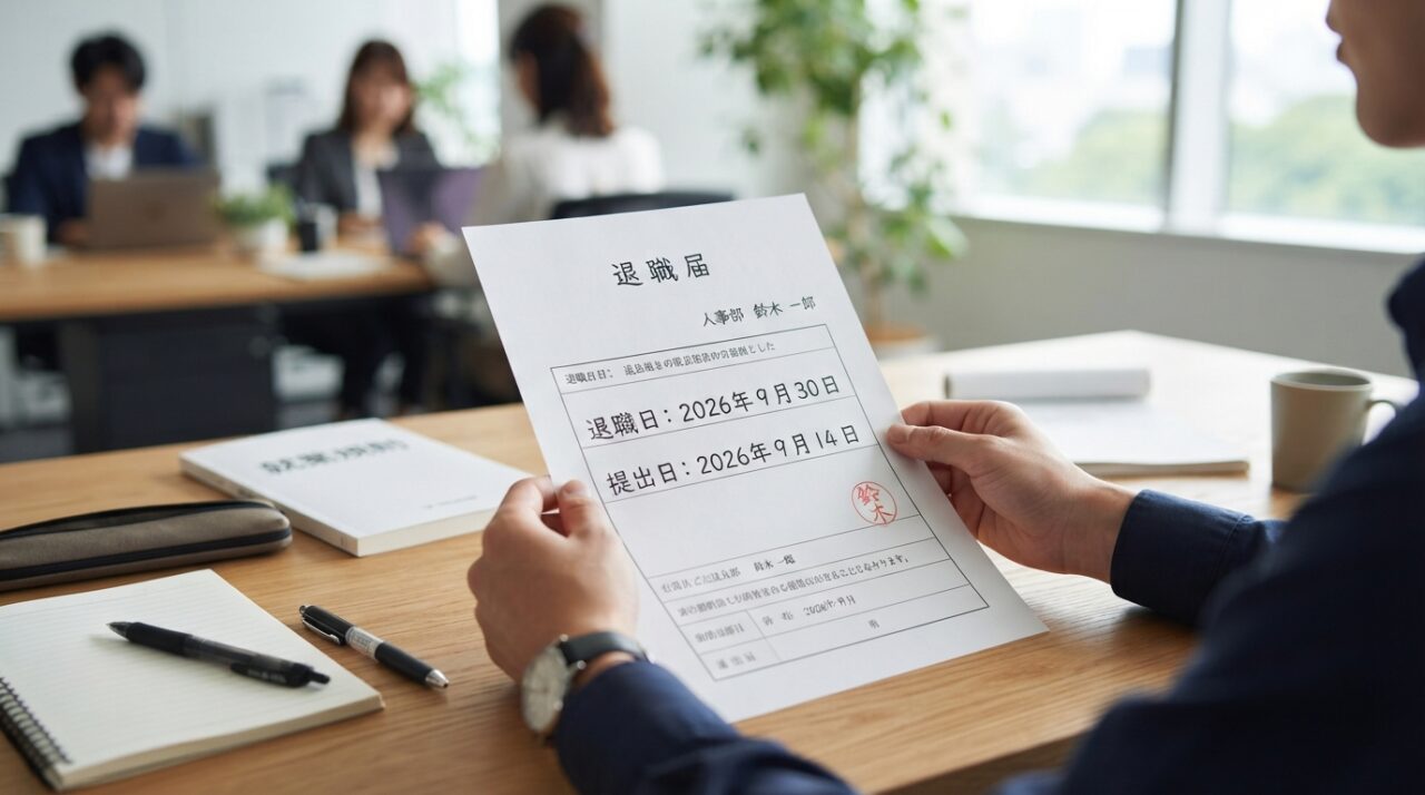 AIで完璧な退職届を作成|日付の書き方と添え文のコツ - 正しい記載例