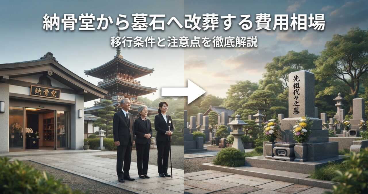 納骨堂から墓石へ改葬する費用相場｜移行条件と注意点を徹底解説
