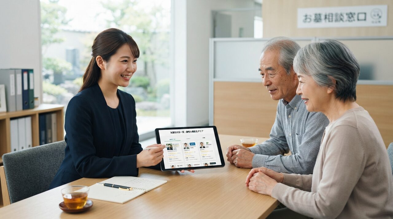 自宅から無料で墓石相談｜全国石材店を比較して安心のお墓選び - 審査済み店舗による信頼性の担保