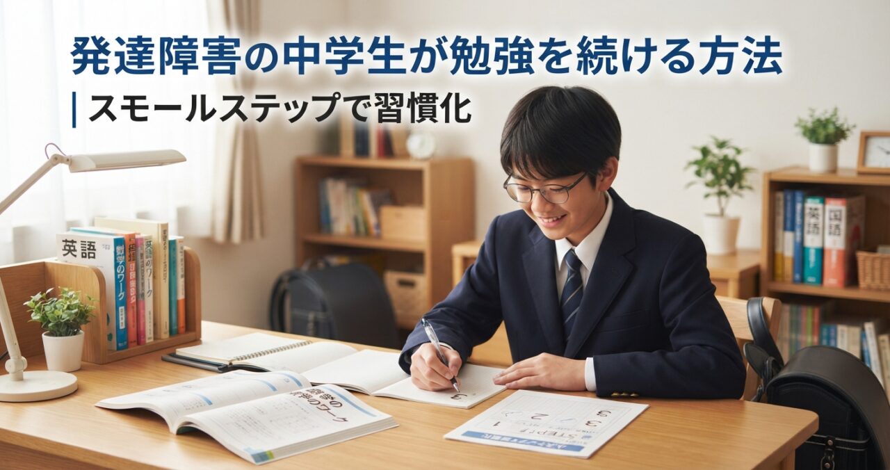 発達障害の中学生が勉強を続ける方法｜スモールステップで習慣化